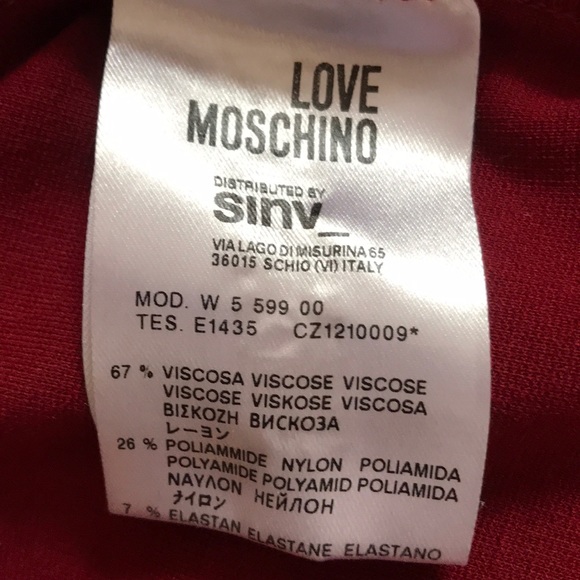 Love Moschino Red Long Sleeve Dress - Picture 6 of 7
